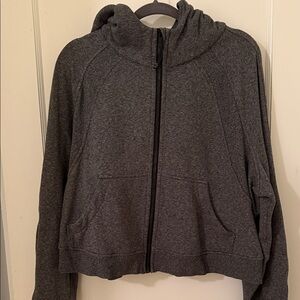Charcoal Gray Zip-Up Hoodie Jacket